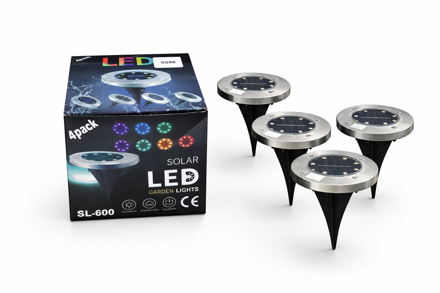 Solar-LED-Bodenleuchten 4er-Set für Garten